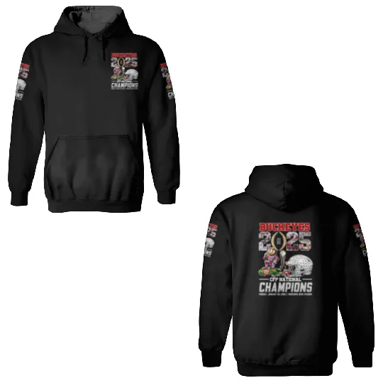 Discover HOT Limited Edition Ohio State 2025 College Football National Champions 3D Hoodies