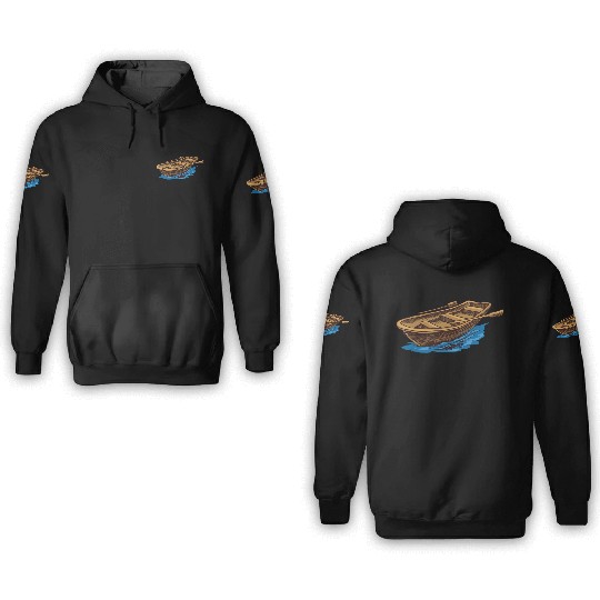 paddle boat 3D Hoodies