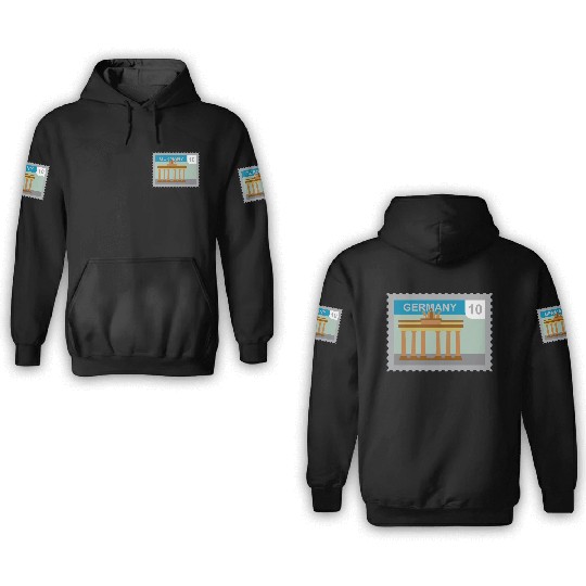 germany mail stamp 3D Hoodies