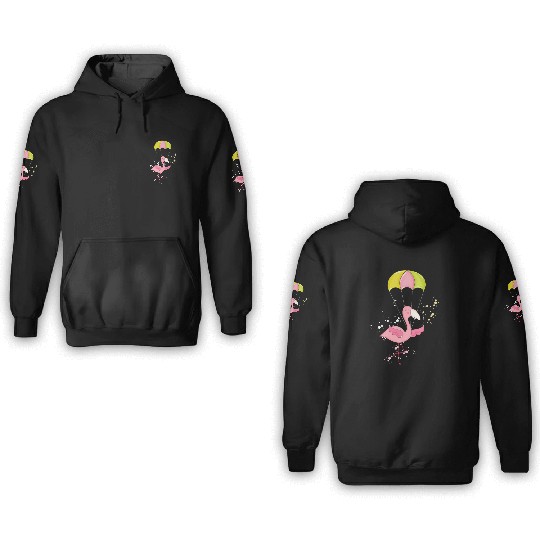 flying flamingo 3D Hoodies