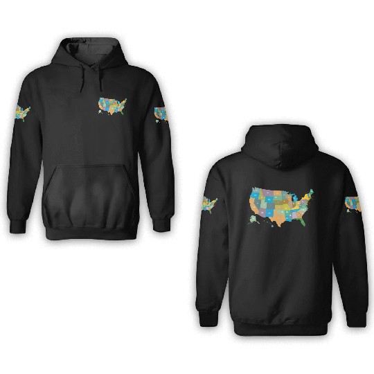 US States 3D Hoodies