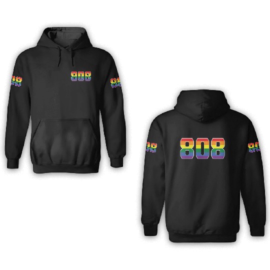 Gay Pride 808 Honolulu Area Code 3D Hoodies