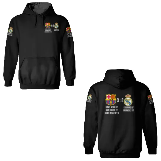 FC Barcelona 3 - 2 Real Madrid 3D Hoodies