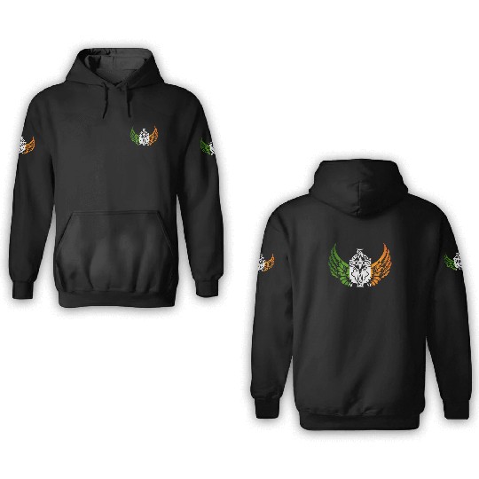 Irish Flag Design Celtic Cross Irish gift 3D Hoodies