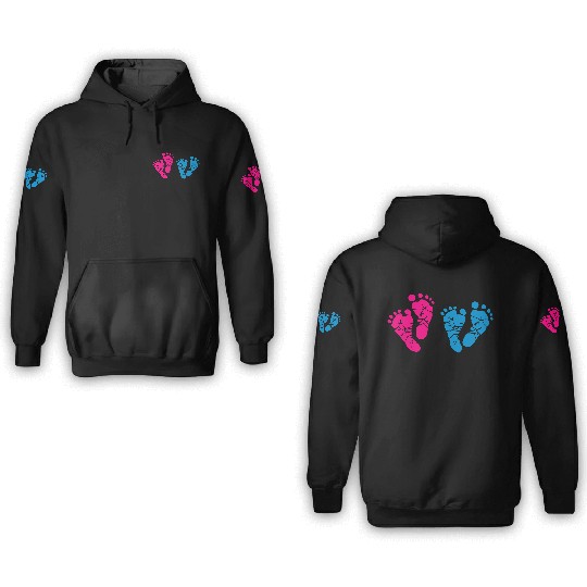 Twin Baby Feet - Pregnancy - Maternity - Mom to be 3D Hoodies