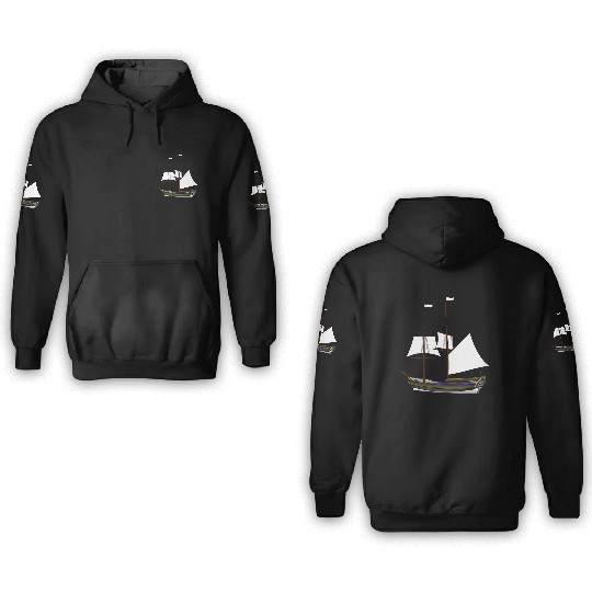 ship boat canoe sailboat submarine yacht anchor405 3D Hoodies