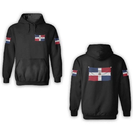 flag dominican republic 3D Hoodies