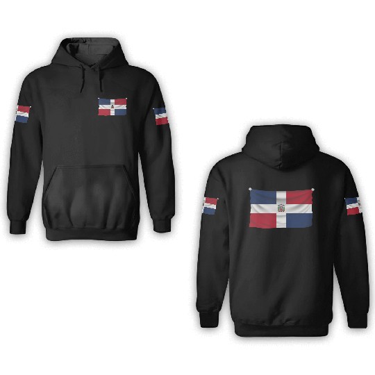 flag dominican republic 3D Hoodies