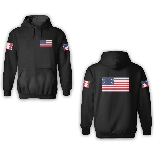 Bitcoin US Flag 3D Hoodies