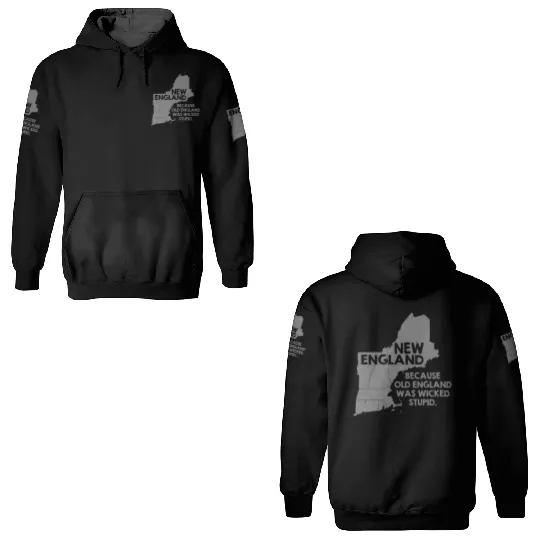 New England Because Old England Was Wicked Stupid 3D Hoodies