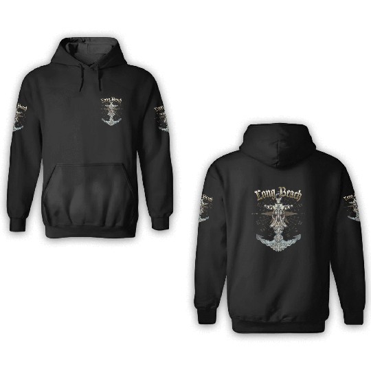 Long Beach Anchor Nautical Sailing Boat Summer 3D Hoodies