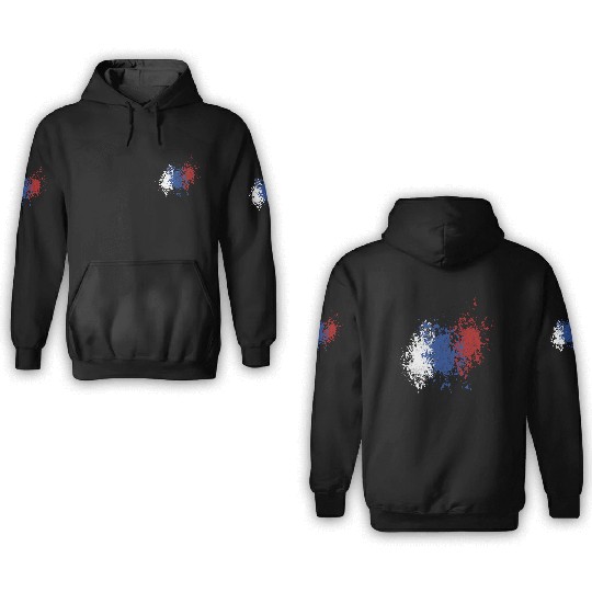 russian splatter 3D Hoodies