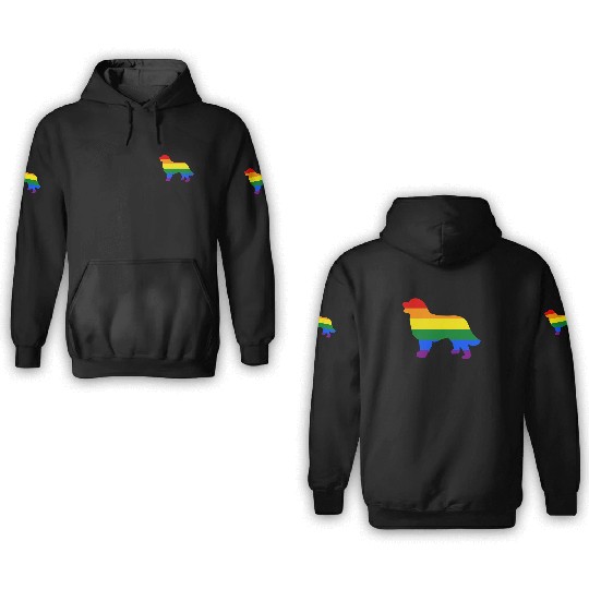 Gay Pride Dog Bernese Mountain Dog Gay Pride Dog Apparel 3D Hoodies
