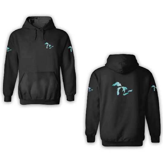 Great Lakes Aqua 3D Hoodies