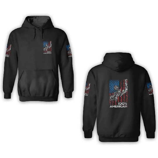 American Motocross USA 3D Hoodies