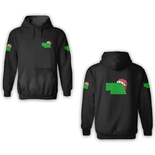 Nebraska Christmas Cute Christmas Gift Green US State 3D Hoodies