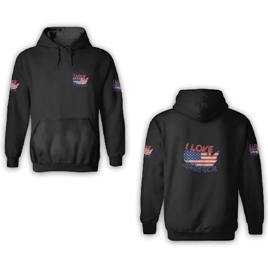 I LOVE AMERICA 3D Hoodies