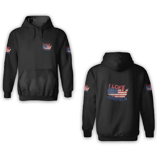 I LOVE AMERICA 3D Hoodies