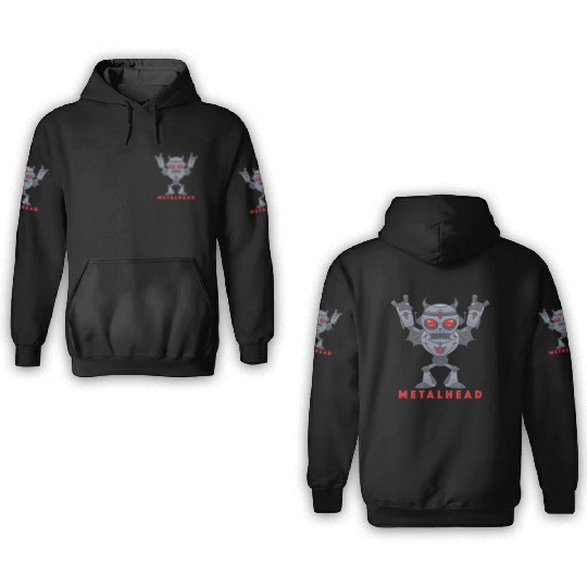 Heavy Metal Robot 3D Hoodies