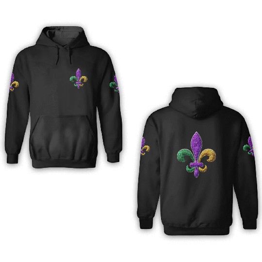 Mardi Gras New Orleans SaintsFleur De Lis Bling 3D Hoodies