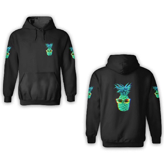 EDM Pineapple EDM Trippy Neon Rave 3D Hoodies