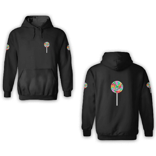 Lollipop Stick Swirl Sweet Candy 3D Hoodies