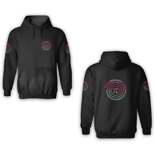 Pi Spiral Novelty 3D Hoodies for Pi Day