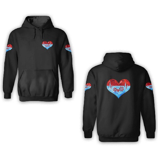 Love Winter Heart Let it Snow Ski Snowboard Climb 3D Hoodies