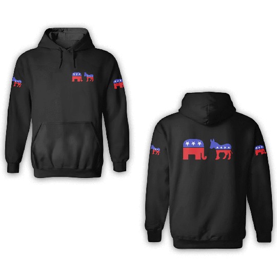 Democrat Republican 3D Hoodies