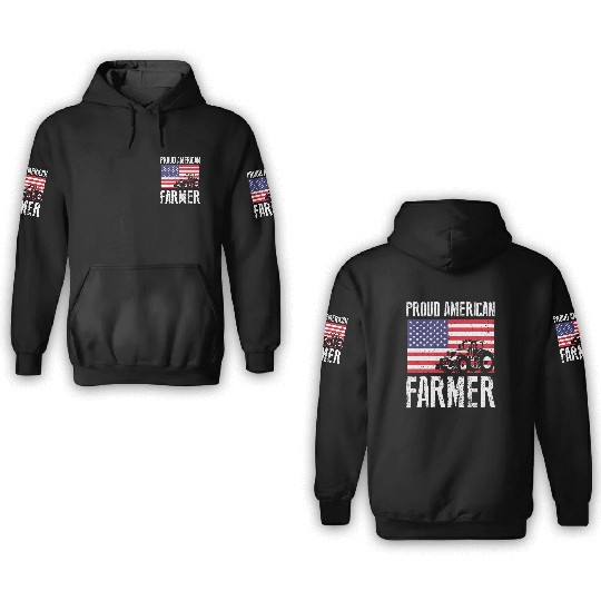 Proud American Farmer Gift 3D Hoodies