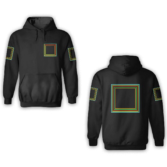 Geometric Square Colorful Design 3D Hoodies