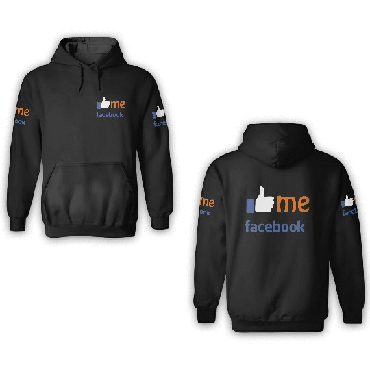 like me on facebook 3D Hoodies