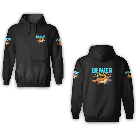 Beaver Duck Platypus Pun Cute Duck Billed Platypus 3D Hoodies
