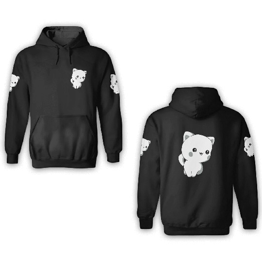 kitten chibi kawaii 3D Hoodies