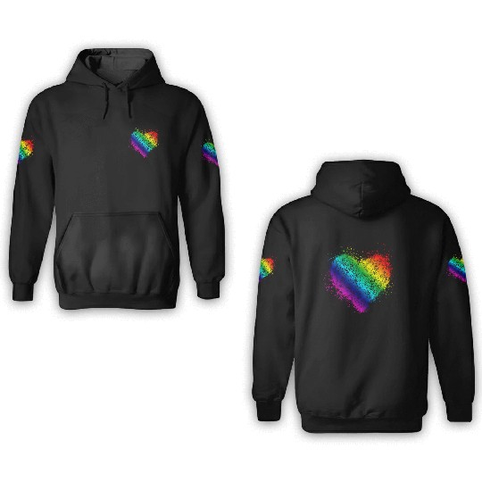 Rainbow Heart Vintage <3 3D Hoodies