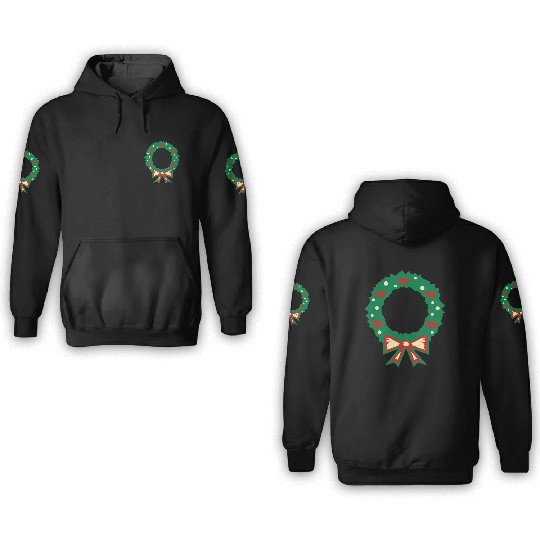 christmas wreath 3D Hoodies