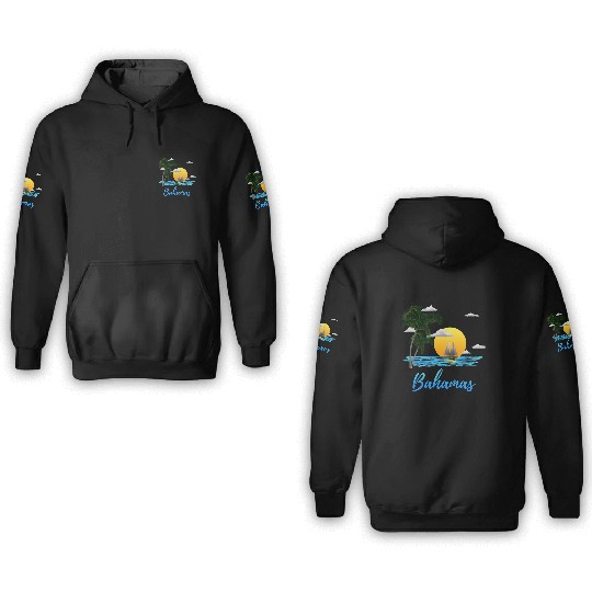 Bahamas Vacation Sailing 3D Hoodies