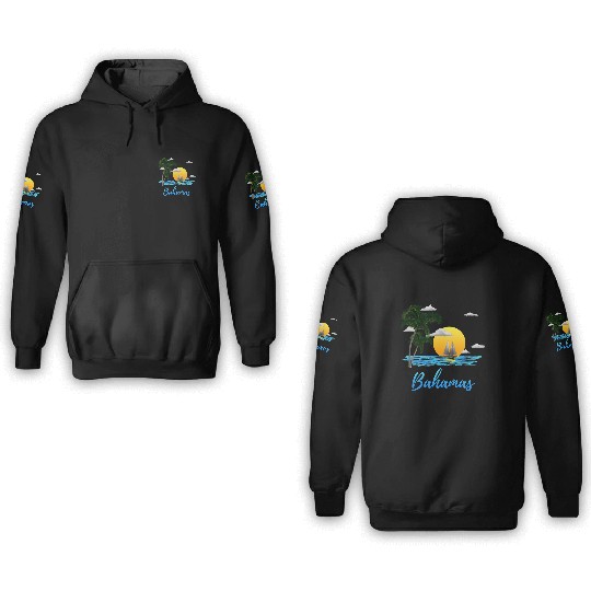 Bahamas Vacation Sailing 3D Hoodies