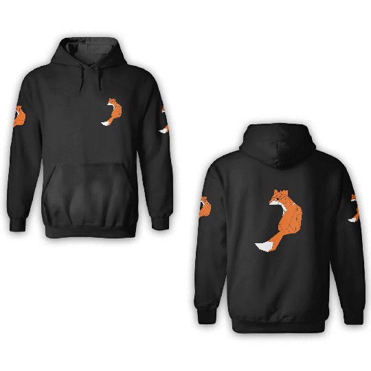 Fox made of triangles and polygons - colors 3D Hoodies