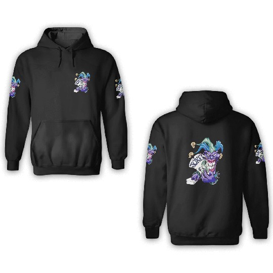 Joker with cards 3D Hoodies