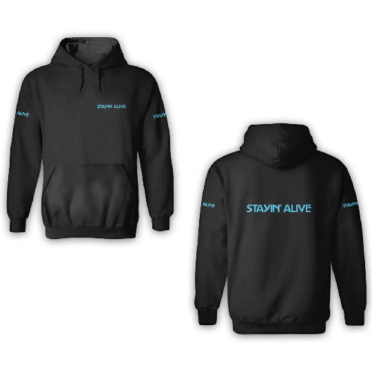 Stayin' Alive Dark Blue 3D Hoodies