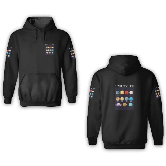 Outer Space Nerd Solar System Planets Sun Moon 3D Hoodies