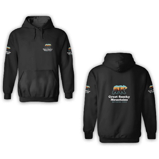 Great Smoky Mountains 3D Hoodies Bear Great Smoky Mount