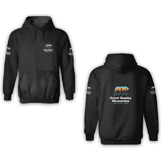 Great Smoky Mountains 3D Hoodies Bear Great Smoky Mount