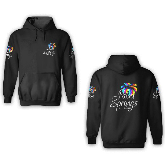 Palm Springs Neon Tree (White) 3D Hoodies