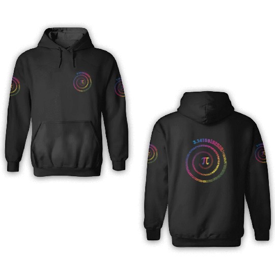 Pi Day 3D Hoodies Spiral Pi Math 3D Hoodies for Pi Day 3.14