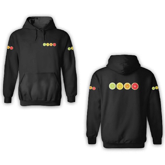 Lime Lemon Orange Vitamin Citrus Wheels of a 3D Hoodies