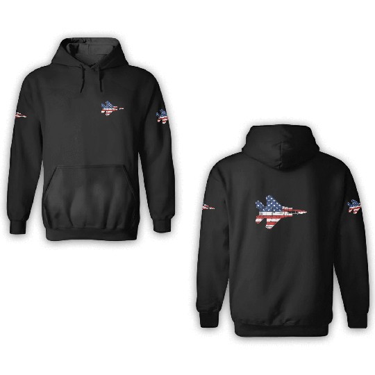 F-15 Eagle Fighter Jet Airplane American Flag F15l 3D Hoodies
