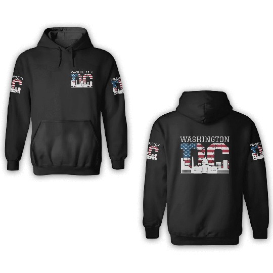 Washington Dc Capitol Hill Usa Flag Souvenir Gift 3D Hoodies