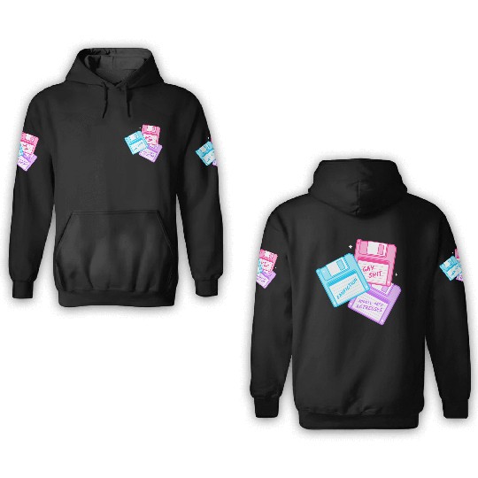 Queer floppy disks about gay shit and fanfiction 3D Hoodies